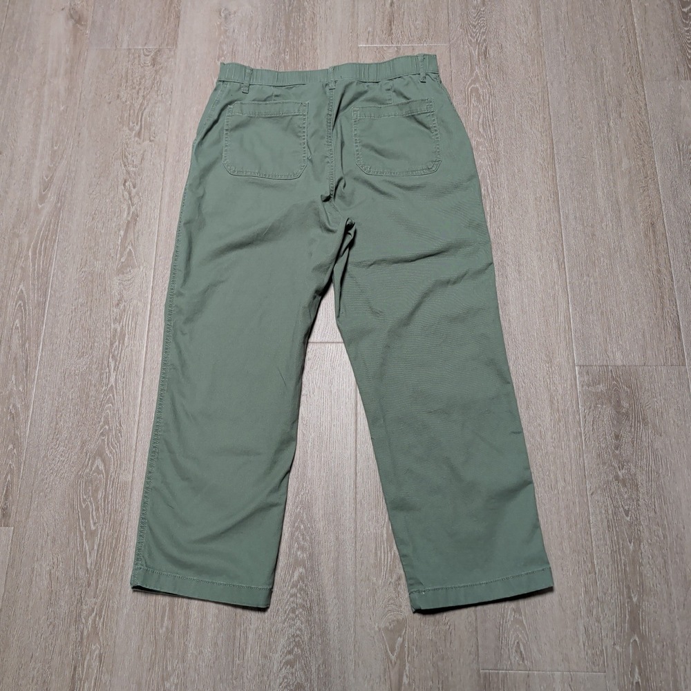 G.H. Bass & Co‎ Womens 12 Sage Green Utility Straight Leg Chino Pants 33x25.5